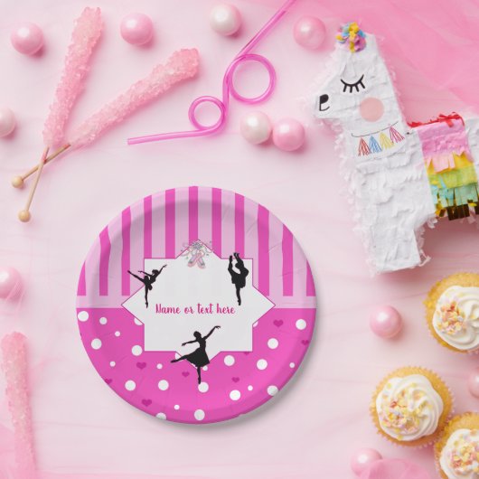 Dansende Ballerina silhouette Birthday party borde Papieren Bordje (Feest)