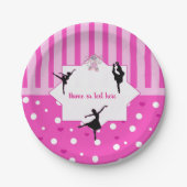Dansende Ballerina silhouette Birthday party borde Papieren Bordje (Voorkant)