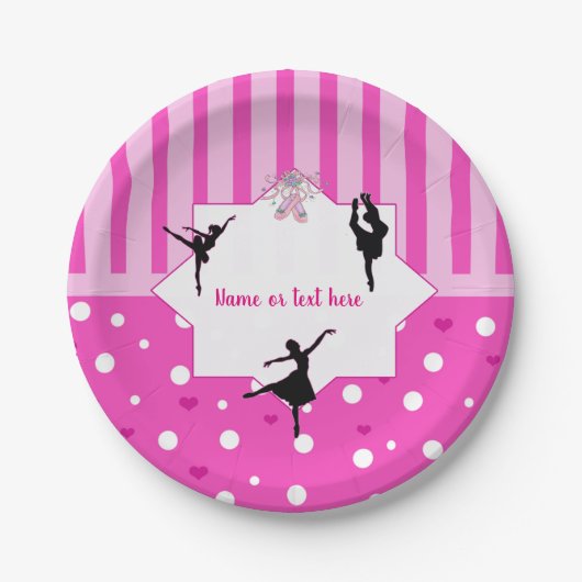 Dansende Ballerina silhouette Birthday party borde Papieren Bordje (Voorkant)