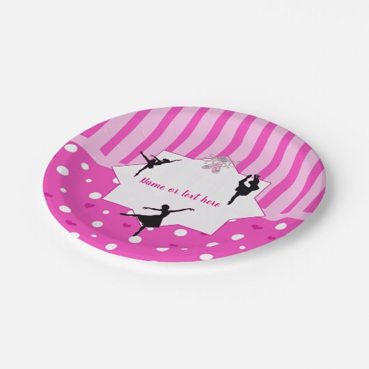 Dansende Ballerina silhouette Birthday party borde Papieren Bordje (Gekanteld)