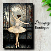 Dansende Ballerina Venster Licht  Decoupage Tissuepapier