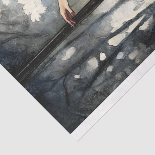 Dansende Ballerina Venster Licht  Decoupage Tissuepapier (Detail)