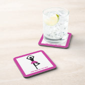 Dansende ballerina zwart, warm roze aangepast onderzetter (Rechterzijde)