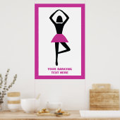 Dansende ballerina zwart, warm roze aangepast poster (Keuken)