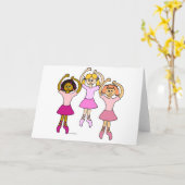 Dansende Ballerinas Wenskaarten Kaart (Gele Bloem)