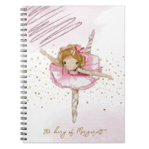 Dansende ballet meisje haar roze dagblad