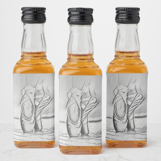 Dansende balletschoenen Monochrome Ballerina Likeurfles Etiket (Flessen)