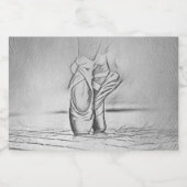 Dansende balletschoenen Monochrome Ballerina Likeurfles Etiket (Enkel label)