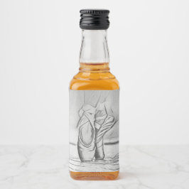 Dansende balletschoenen Monochrome Ballerina Likeurfles Etiket