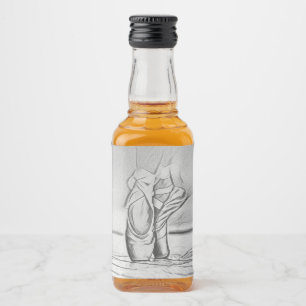 Dansende balletschoenen Monochrome Ballerina Likeurfles Etiket