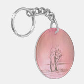 Dansende balletschoenen Roze Ballerina Feet Sleutelhanger (Voorkant Links)