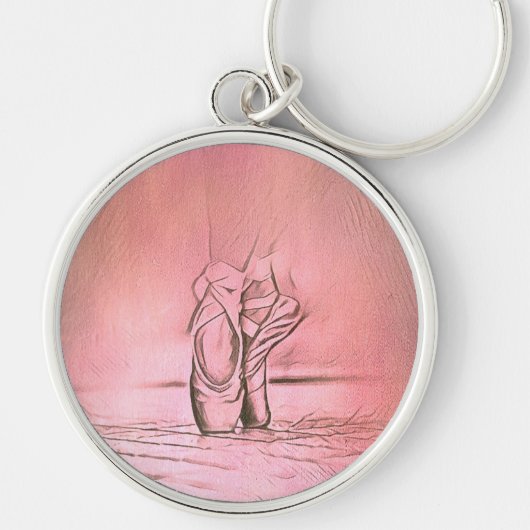 Dansende balletschoenen Roze Ballerina Feet Sleutelhanger (Voorkant)
