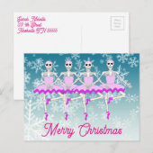 Dansende balletskeletten in Tutus Feestdagenkaart (Voorkant / Achterkant)