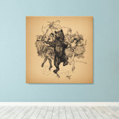 Dansende Beer  Circus Art Canvas Afdruk (Insitu (Houten vloer))