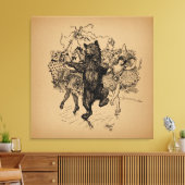 Dansende Beer  Circus Art Canvas Afdruk (Insitu (Woonkamer))
