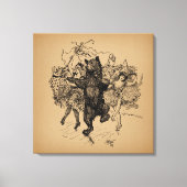 Dansende Beer Circus Art Canvas Afdruk (Voorkant)