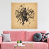 Dansende Beer Circus Art Canvas Afdruk (Insitu (Woonkamer))