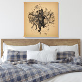 Dansende Beer Circus Art Canvas Afdruk (Insitu (Slaapkamer))