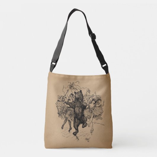 Dansende Beer Circus Art Crossbody Tas (Achterkant)