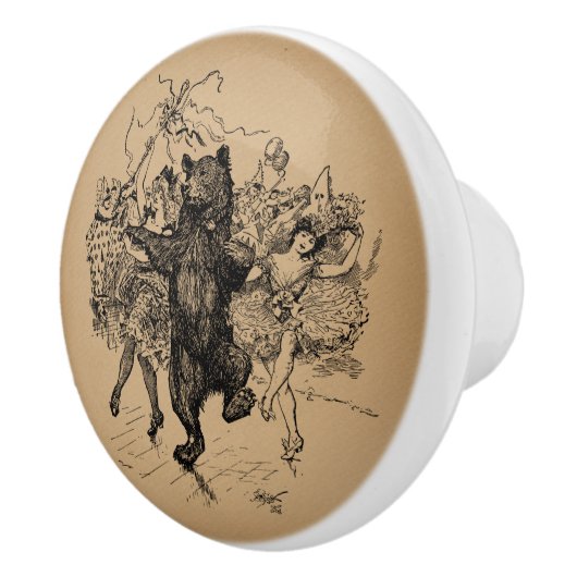 Dansende Beer  Circus Art Keramische Knop (Rechts)