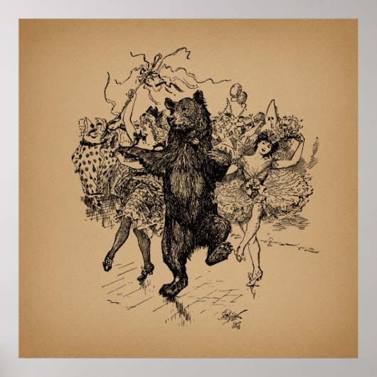 Dansende Beer  Circus Art Poster (Voorkant)