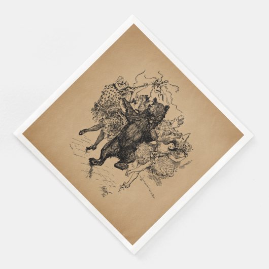 Dansende Beer  Circus Art Servet (Hoek)