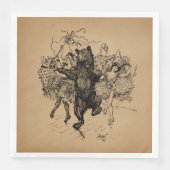 Dansende Beer  Circus Art Servet (Voorkant)