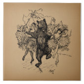 Dansende Beer  Circus Art Tegeltje (Voorkant)