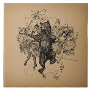 Dansende Beer  Circus Art Tegeltje