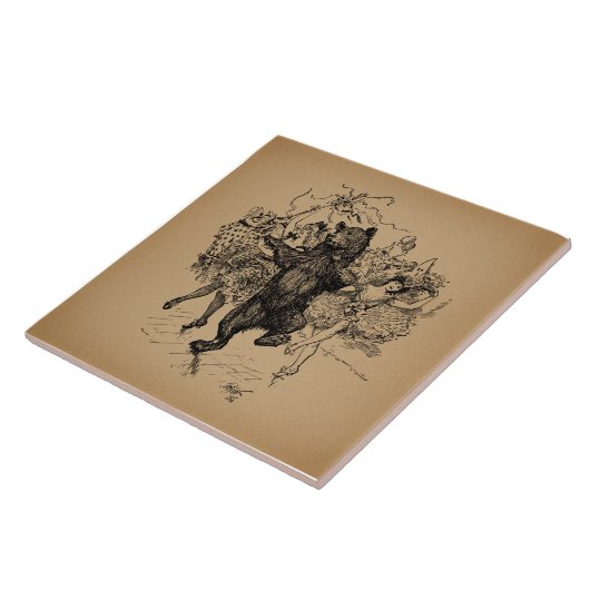 Dansende Beer  Circus Art Tegeltje (Zijkant)