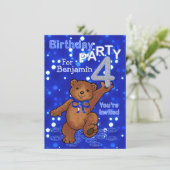 Dansende Beren 4e verjaardag voor jongens Kaart (Staand voorkant)