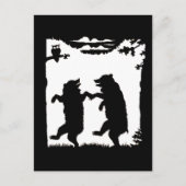 Dansende Beren Black Silhouette Briefkaart (Voorkant)