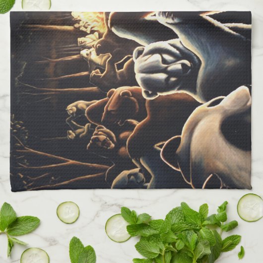 Dansende Beren Handdoeken Dieren Beer Tea Towel (Gevouwen)