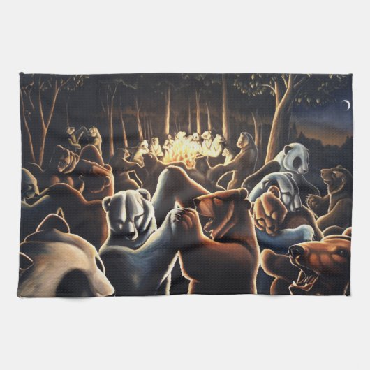 Dansende Beren Handdoeken Dieren Beer Tea Towel (Horizontaal)