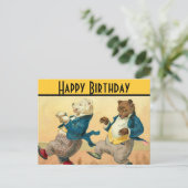 Dansende Beren Happy Birthday Briefkaart (Staand voorkant)