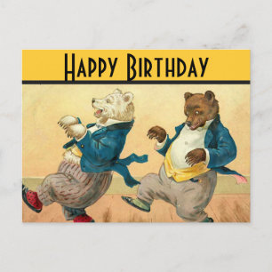 Dansende Beren Happy Birthday Briefkaart