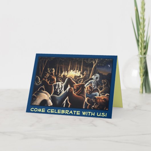 Dansende Beren Kaart Beer Art Print Uitnodiging Ka (Voorkant)