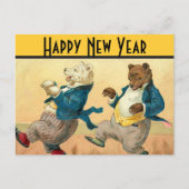 Dansende Beren Nieuwjaarswensen Feestdagenkaart (Voorkant)