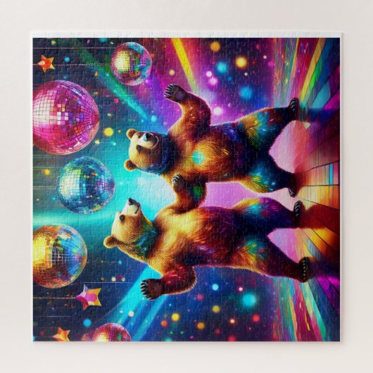 Dansende Beren op de discotheek Legpuzzel (Verticaal)