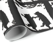  Dansende Beren Zwart Silhouet Cadeaupapier (Rol Hoek)