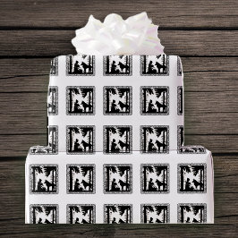  Dansende Beren Zwart Silhouet Cadeaupapier