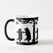 Dansende beren zwarte silhouet magische mok (Links)