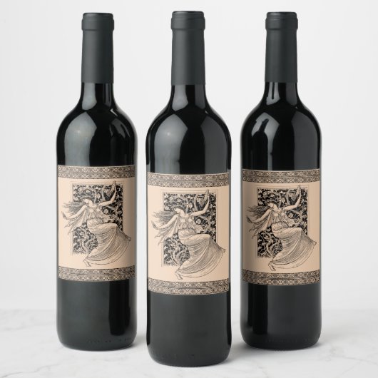  Dansende Beverage Label set Wijn Etiket (Flessen)