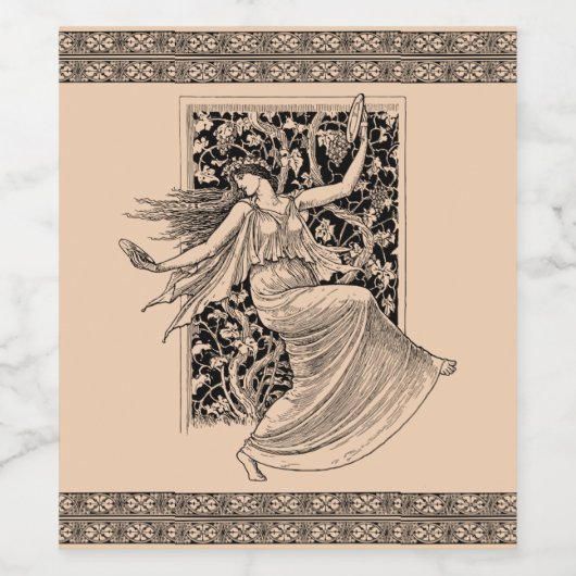 Dansende Beverage Label set Wijn Etiket (Enkel label)