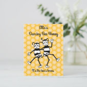 Dansende bijenhoning promotioneel briefkaart (Staand voorkant)