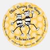 Dansende bijenhoning rond potje label klein (Voorkant)