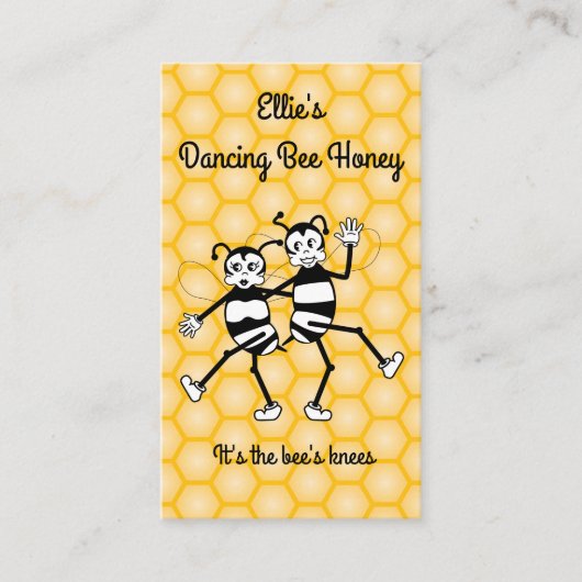 Dansende bijenhoning visitekaartje (Voorkant)