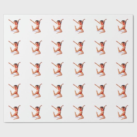 Dansende Bikini Model Thunder_Cove Cadeaupapier (Vlak)