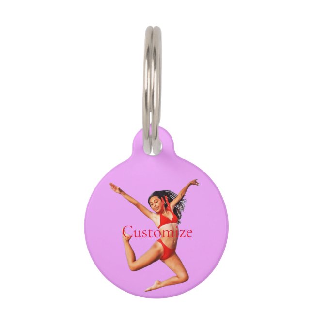 Dansende Bikini Model Thunder_Cove Huisdierpenning (Voorkant)