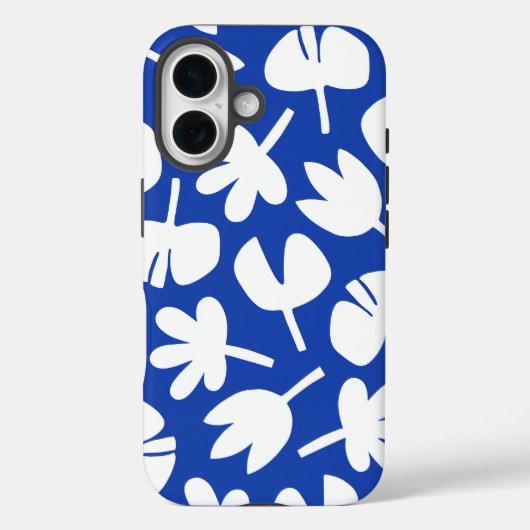 Dansende blaadjes blauw patroon Case-Mate iPhone case (Achterkant)
